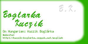 boglarka kuczik business card
